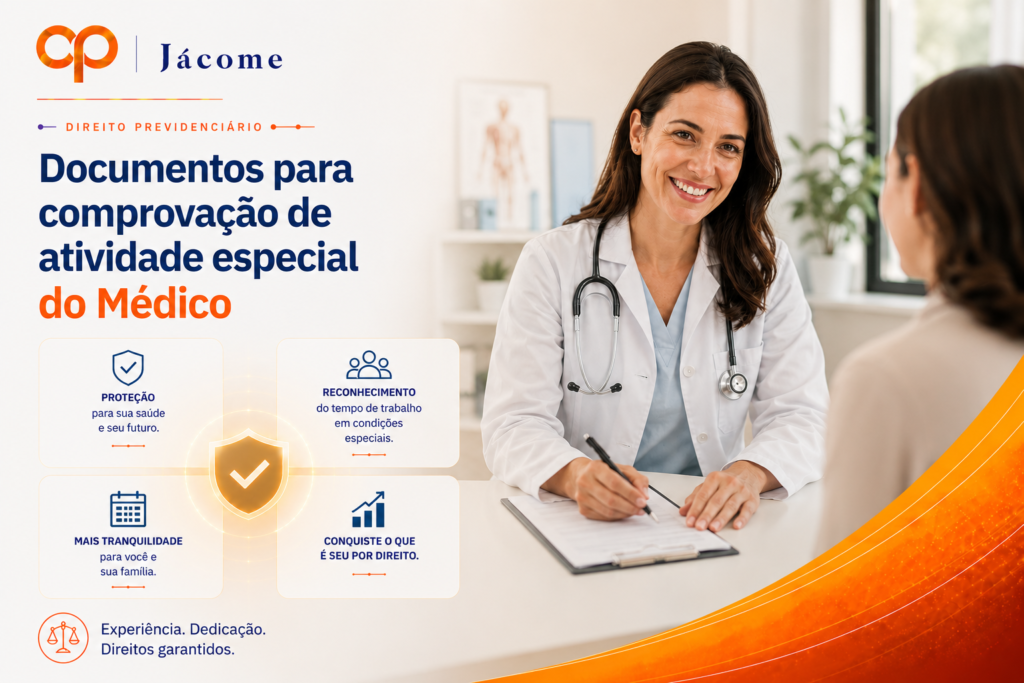 A aposentadoria especial do médico exige a comprovação de exposição habitual a agentes biológicos ao longo da carreira. O principal documento utilizado pelo INSS é o PPP, elaborado com base em laudos técnicos como o LTCAT. Erros ou omissões na documentação são comuns e podem levar ao indeferimento do pedido. Cada período de trabalho pode exigir formas diferentes de prova, conforme a legislação vigente à época. A análise correta da documentação é essencial para reconhecer integralmente o tempo especial. A atuação especializada ajuda a estruturar a prova e aumentar a segurança do pedido de aposentadoria. Documentos para comprovação de atividade especial do Médico
