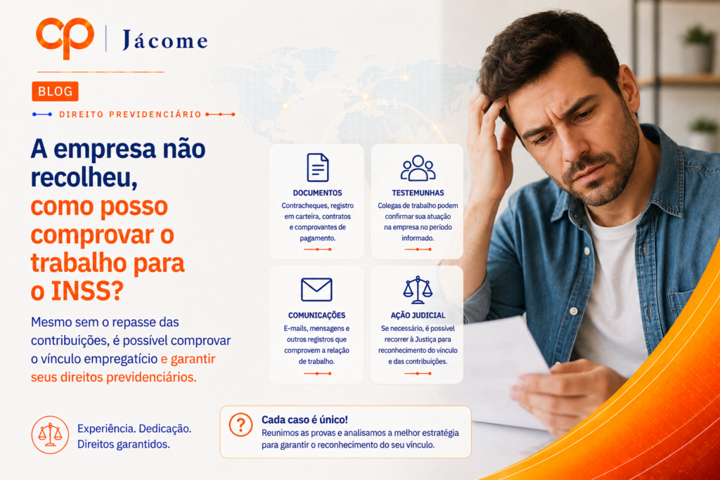 Mesmo que a empresa não tenha recolhido corretamente o INSS, o trabalhador não perde automaticamente o direito ao reconhecimento do tempo de serviço. O INSS aceita a comprovação do vínculo empregatício por meio de documentos como carteira de trabalho, holerites e contrato de trabalho. Além disso, é essencial comprovar os salários de contribuição efetivamente recebidos, já que eles compõem a base de cálculo do benefício previdenciário. Quando essa comprovação não é feita, o INSS pode adotar valores inferiores, como o salário-mínimo, o que reduz a média contributiva. O correto reconhecimento dos salários garante que o benefício reflita a real trajetória profissional do segurado. A empresa não recolheu, como posso comprovar o trabalho para o INSS?