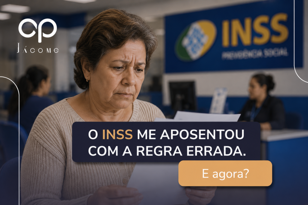 O INSS pode ter concedido sua aposentadoria com uma regra menos vantajosa. Saiba como identificar erros no cálculo, períodos não considerados, tempo especial ignorado e falhas no CNIS. Entenda quando é possível revisar o benefício e como o planejamento previdenciário pode evitar perdas. A Jácome Advocacia oferece análise especializada para proteger seus direitos. O INSS me aposentou com a regra errada. E agora?